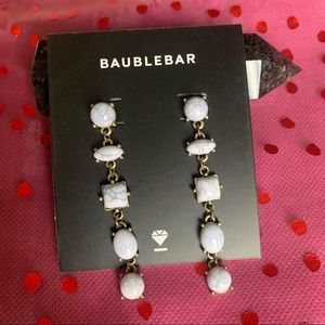 BaubleBar Howlite Drop Earrings - Antique Gold